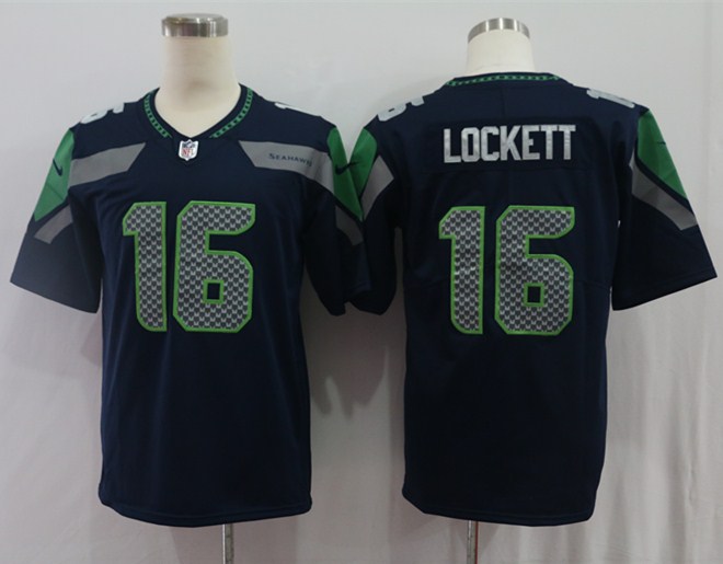 Men's Seattle Seahawks Tyler Lockett #16 Navy Jersey